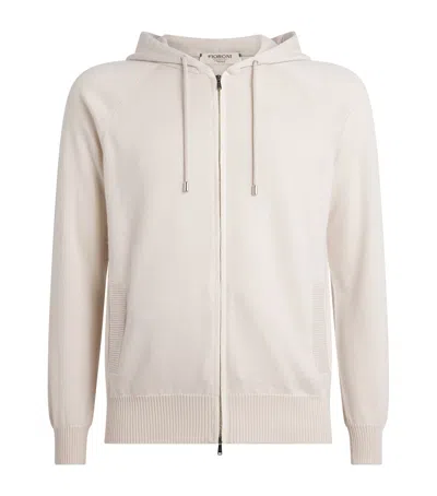 Fioroni Cashmere Cashmere-cotton Hoodie In White