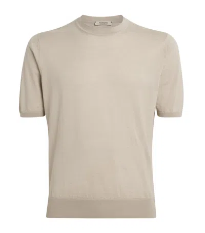 Fioroni Cashmere Cotton-cashmere T-shirt In Neutral