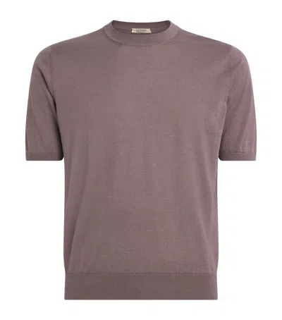 Fioroni Cashmere Cotton-cashmere T-shirt In Pink