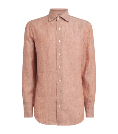 Fioroni Cashmere Linen Shirt In Red