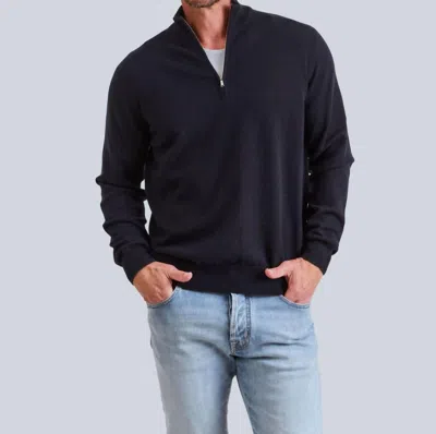 Fioroni Cashmere Men's Cashmere Quarter-zip Sweater In Navy In Blue