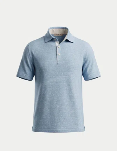 Fioroni Cashmere Men's Cielo Cotton Polo In Blue