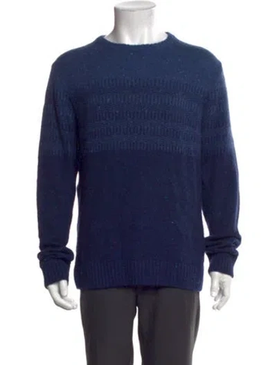 Pre-owned Fioroni Cashmere Patterned Pullover In Blue