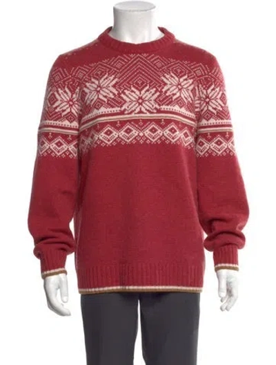 Pre-owned Fioroni Cashmere Patterned Pullover In Red