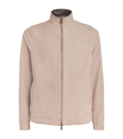 Fioroni Cashmere Silk Bomber Jacket In Neutral