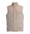 Fioroni Cashmere Suede-corduroy Down Gilet In Sand