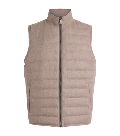Fioroni Cashmere Virgin Wool Reversible Gilet In Neutral