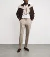 Fioroni Cashmere Wool-cashmere Drawstring Straight Trousers In Neutral