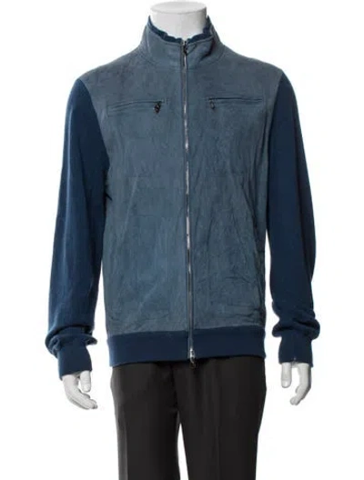 Pre-owned Fioroni Leather Jacket In Blue