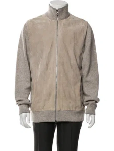 Pre-owned Fioroni Leather Jacket In Neutrals