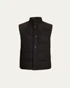 Fioroni Men's Cashmere And Leather Down Vest In Anthracite