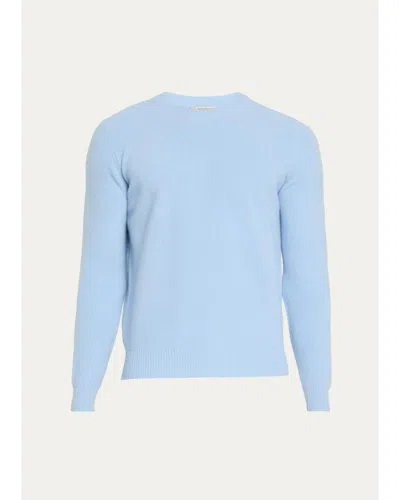 Fioroni Men's Cashmere Rib-knit Sweater In Blue