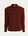 Fioroni Men's Cashmere Sport Shirt In Burgundy