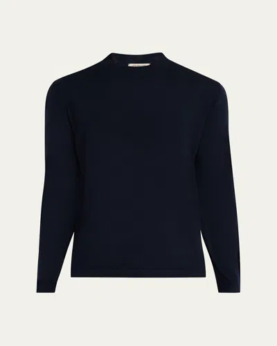Fioroni Men's Crewneck Merino Wool Sweater In Blue
