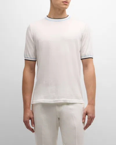 Fioroni Men's Giza 45 Egyptian Cotton Crewneck T-shirt In Bianco