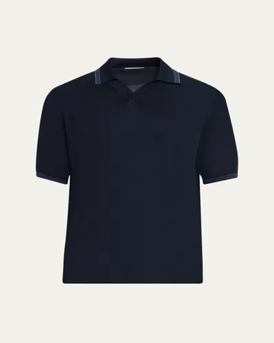 Fioroni Men's Giza Cotton Polo In Navy X26