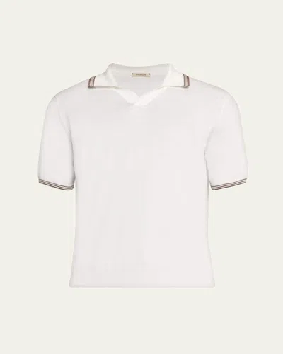 Fioroni Men's Giza Cotton Polo In White