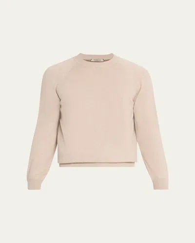 Fioroni Men's Sweatshirt-style Cashmere Crewneck Sweater In Pink