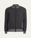 Fioroni Men's Vanise Cashmere And Cotton Full-zip Sweater In Anthracite