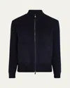 Fioroni Men's Wool Full-zip Sweater In Abisso