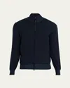 Fioroni Men's Wool Vanise Full-zip Sweater In Blue