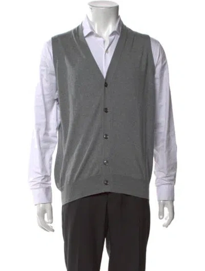Pre-owned Fioroni V-neck Sleeveless Sweater Vest In Gray