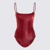 Fiorucci Burgundy Strappy Bodysuit In Burgundy Red