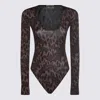Fiorucci Long-sleeved Animal-print Bodie In Brown