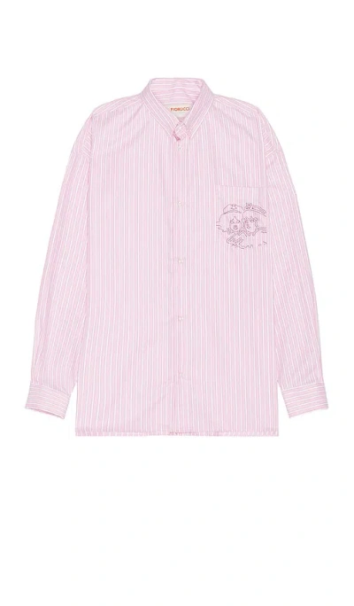Fiorucci Angel Embroidered Striped Shirt In Pink