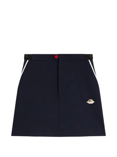 Fiorucci Angel Patch Contrast-piping Mini Skirt In Blue