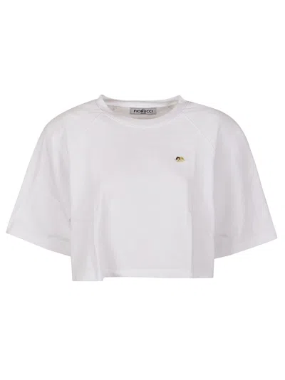 Fiorucci Angel Patch Cropped Padded T-shirt In White