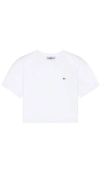 Fiorucci Angel Patch Padded Cropped T-shirt In 白色