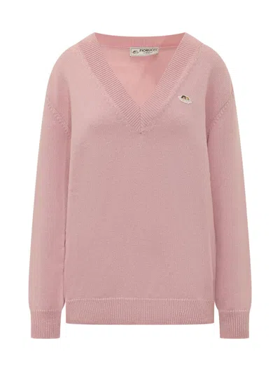 Fiorucci Angel Patch Sweater In Baby Pink