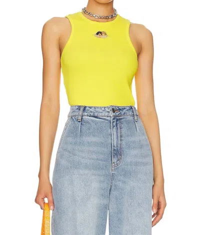Fiorucci Angel Vest Rib Tank Top In Yellow