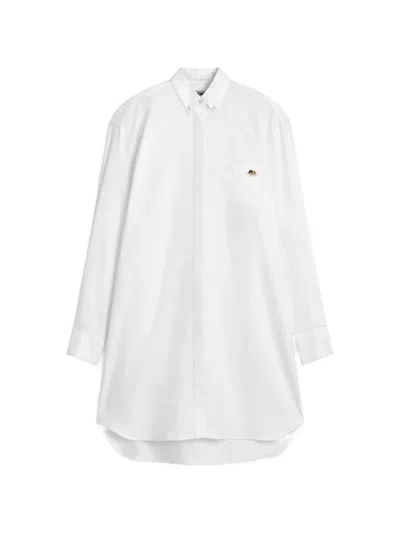 Fiorucci Angel-patch Midi Shirt Dress In White