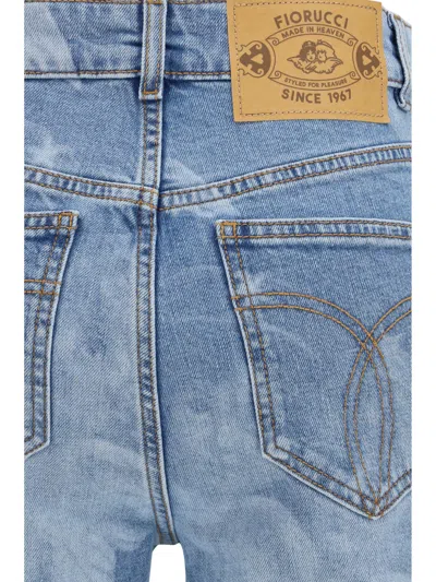 Fiorucci Angel-print High-rise Flare Jeans In Blue