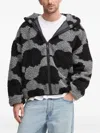 Fiorucci Angels Hooded Cloud-print Jacket In Black