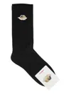 Fiorucci Angels-patch Ribbed Socks In Black