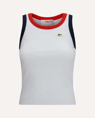 Fiorucci Angels Patch Tank Top With Contrast Trims In White