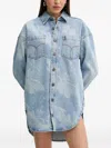 Fiorucci Angels Printed Denim Shirt Dress In Blue