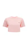 Fiorucci Angels-patch Cropped T-shirt In Pink