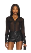 Fiorucci Balloon Sleeve Heart Bodysuit In Black