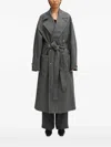 Fiorucci Belted Herringbone Coat In Gray