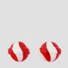 Fiorucci Striped Mini Lollipop Earrings In Red