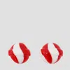 Fiorucci Striped Mini Lollipop Earrings In Red