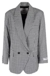 Fiorucci Black And White Gingham Blazer In Gray