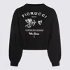Fiorucci Cupid Love Club Black Crop Sweatshirt In Black