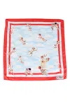 Fiorucci Blue And Red Beatitudo Print Scarf In Red