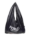 Fiorucci Black Nylon Cash & Carry Print Hobo Bag In Black
