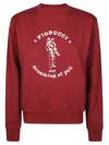 Fiorucci Burgundy Dreaming Of You Print Crewneck Sweatshirt In Red